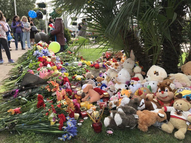 Сочинцы продолжают нести цветы и игрушки к самодельному мемориалу. Сочинцы продолжают нести цветы и игрушки к самодельному мемориалу.